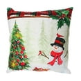 thumbnail image 1 of Led Velvet Cushion (Snowman With Tree) (18 X 18) - Set of 2, 1 of 2