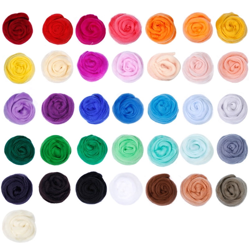Zecic 36 Colors Needle Felting Tools Kit Multiple Color Needle Felting Starter Kit