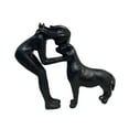 thumbnail image 5 of jicheng Woman and Dog Statue Collection Pet Sculpture for Tabletop Shelf Memory Gift Black, 5 of 9