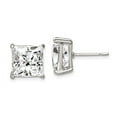 thumbnail image 3 of 925 Sterling Silver 10mm Square CZ Basket Set Stud Earrings, 3 of 5