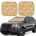 thumbnail image 2 of Daiia Cute Santa and Reindeer 2PCS Car Windshield Sun Shade, Foldable Sun Shield for Car Front Window, Auto Sun Blocker Visor Protector Universal for Truck SUV Pickup-Large, 2 of 7