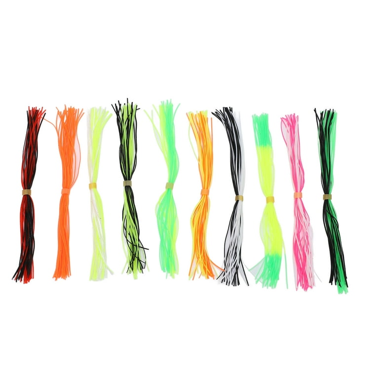 10 Colors 20 pcs Fishing Jig Lures Rubber Skirt Tab Multicolor Silicone  Skirts Whole Sheet DIY Spinner Bait Squid Rubber Thread Lures Regular Skirt