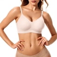 thumbnail image 2 of Women's Seamless Wireless Push Up Bra with Support,No Underwire T-Shirt Bralette for Sports Beige S, 2 of 4