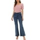 thumbnail image 2 of Blusa de cuadros de cuello cuadrado y manga corta para mujer Inspire Chic, color rojo, 2 of 6