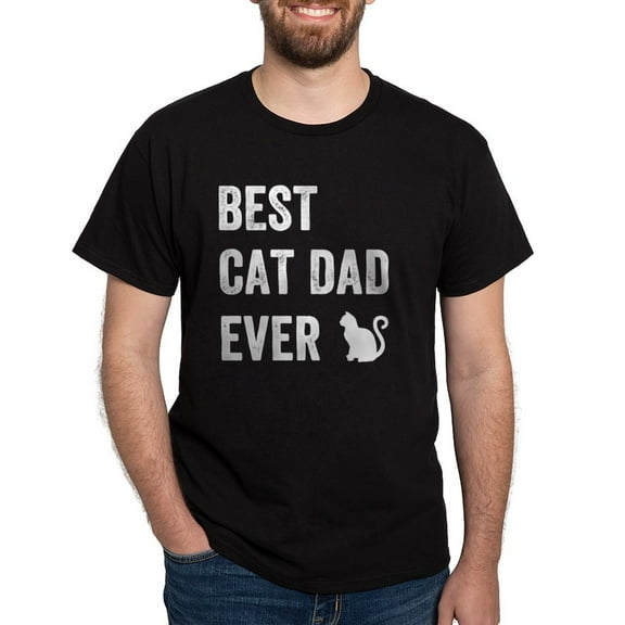 CafePress - Best Cat Dad Ever T Shirt - Men's Classic Graphic Cotton T-Shirt