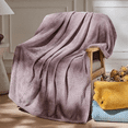 thumbnail image 5 of Super Soft Queen Blanket Light Purple Premium Silky Flannel Fleece Leaves Pattern Lightweight Bed Blanket All Season Use (Light Purple, Queen(90"x90"), 5 of 6