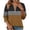 Brown, variant on 3/4 Sleeve Tops for Women Color Block V Neck Tunic Shirts Trendy Quarter Zip Casual Blouse Summer Spring Clothes