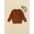 thumbnail image 2 of Wassery Kids Girls Boys Fall Sweater Toddler Baby Long Sleeve Round Neck Knit Pullover Solid Color Loose Fit Warm Knitwear Tops 12M-5T, 2 of 8