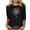 Black, variant on BangWanChi 3/4 Length Sleeve Womens Tops Women's Fashion Tees Casual Crewneck 3/4 Sleeve Loose T Shirt Ladies Tops Blouses Shirts