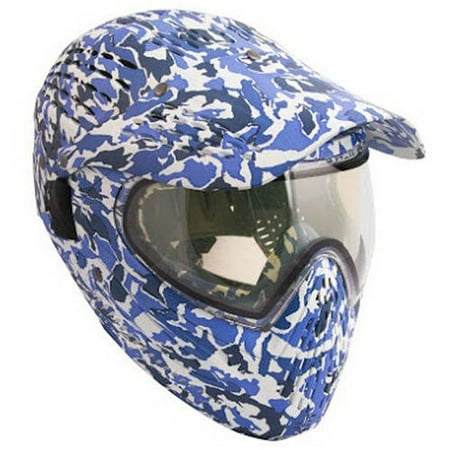 ALEKO PBFCCM57BL Full Head Paintball Mask Full Coverage Protection Gear with Anti Fog Lens, Blue Camouflage