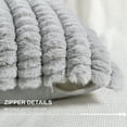 thumbnail image 4 of Home Soft Things Spandex Striped Heavy Faux Fur Pillow Covers, Set of 2, 20"x20", Silver Grey, 4 of 8