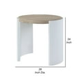 thumbnail image 5 of Romani Side End Table, White High Gloss Wood, Brown Top, Oval 26 Inch, 5 of 5
