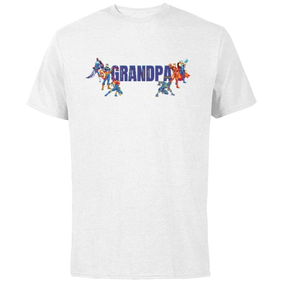 Marvel Super Heroes Avengers Family Vacation Trip Grandpa - Short Sleeve Cotton T-Shirt for Adults - Customized-White