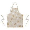 thumbnail image 2 of Dog Paw Footprint Apron-Garden Aprons for Women with Pockets-Cotton Linen Waterproof Kitchen Cooking Gardening Aprons Adjustable for Kitchen,Cooking,BBQ and Salon 33x27 Inch, 2 of 7