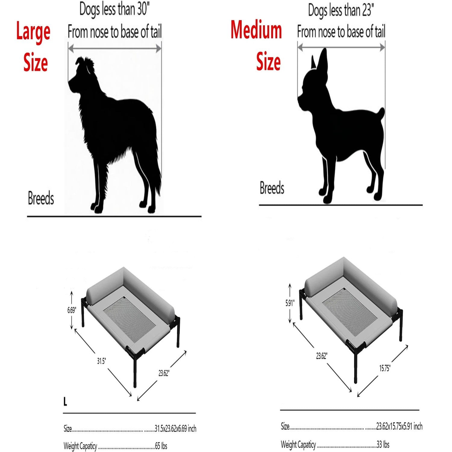 Cooling Elevated Dog Bed with Pillow, Breathable Raised Pet Cot for Indoor and Outdoor Use, Large