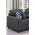 thumbnail image 3 of Pemberly Row 8-Piece Fabric Upholstered Sectional w/ Console & Ottoman-Dark Gray, 3 of 12