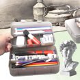 thumbnail image 2 of Trousse à Croquis Portable Double Couche Plastique Transparent Grande Capacité Boîte de Rangement Gris, 2 of 5