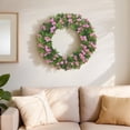 thumbnail image 6 of Bcylexb Spring Summer Wreaths for Front Door, 16 inch Artificial Fake Flower Wreath with Green Leaves Wreath for Wall Window Farmhouse Party Home Holiday Decor, 6 of 6