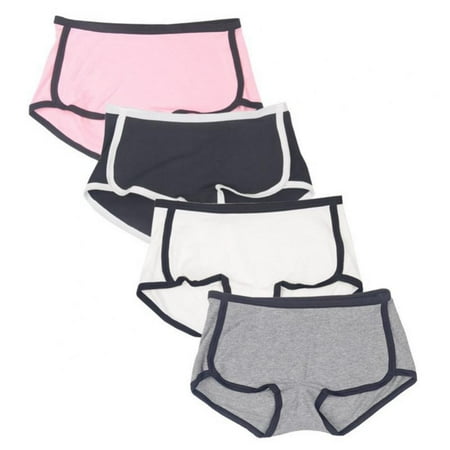 

4 Pack Women s Cotton Colorblock Underwear Comfortable Soft Mid-waist Panties Breathable Sports Briefs