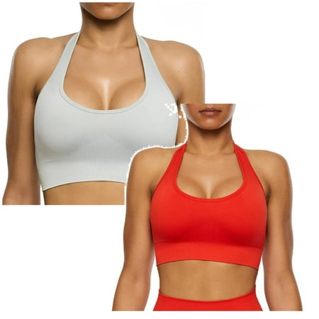 LUOGENLI Women Bras Comfortable Set Women s Fashion Casual Yoga Clothes Hanging Neck Bra Women s Yoga Set Women Bralette Top Women s Bras for Older Women S