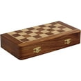 thumbnail image 2 of SouvNear 10.5" Wood Chess Set - Handmade Premium Magnetic Folding Chess Board - Wooden Travel Staunton Chess Game with Built in Storage, 2 of 4