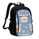 thumbnail image 1 of Balery Cute Pig Flowers Mochila con carga USB para hombre y mujer - Mochila impermeable y antirrobo para laptop con puerto USB para viajes, trabajo, 1 of 7