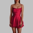 thumbnail image 3 of Vestido ajustado para mujer con pantalones cortos - Conjunto sexy de verano en color liso, tejido transpirable, versátil para fiestas y ocasiones informales, 3 of 6