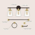 thumbnail image 5 of JONATHAN Y Hollis 23.75" 3-Light Traditional Farmhouse Vanity Light with Bathroom Hardware Accessory Set, Oil Rubbed Bronze/Gold Painting (5-Piece), 5 of 10