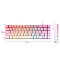 thumbnail image 5 of MageGee MK-BOX 65% Mechanical Keyboard, 68 Keys RGB Backlit Compact Keyboard with Gradient Side-Printed Keycaps, Detachable USB-C Cable, Red Switch - Pink White, 5 of 11