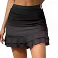 thumbnail image 2 of Swim Skirt For Women Bathing Suit Bikini Bottoms High Waist Ruched Skirt Swimsuits Female Brief Skirt Sexy Beachwear Trunks, 2 of 5