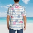 thumbnail image 4 of Pofeuu Flamingo and Pineapple Print Hawaiian Shirt for Men Sleeves Casual Button Down Summer Beach Dress Shirts T-Shirts,Small, 4 of 7