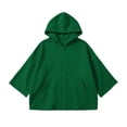thumbnail image 4 of Kukoosong Girls 3/4 Sleeve Zip Up Hoodie Jacket, Loose Fit Casual Hooded Sweatshirt Coat with Side Pockets for Daily School Outdoor Activities, 4 of 5