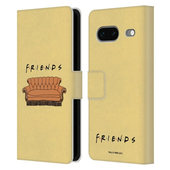 Head Case Designs Officially Licensed Friends TV Show Iconic Couch Leather Book Wallet Case Cover Compatible with Google Pixel 7