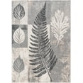 thumbnail image 2 of Well Woven Lisbon Odette Botanical Transitional Leaves Pattern Grey Retro 5'3" x 7'3" Area Rug, 2 of 8