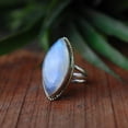 thumbnail image 2 of Blue Fire Moonstone Ring, Split Band Ring, Marquise Cut Stone Ring, Statement Ring, 925 Sterling Silver, June Birthstone, Natural Moonstone*, 2 of 4