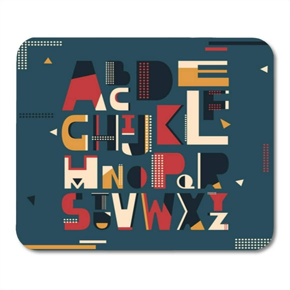 NUDECOR English Alphabet of Latin Letters Colorful ABC Made Mousepad Mouse Pad Mouse Mat 9x10 inch