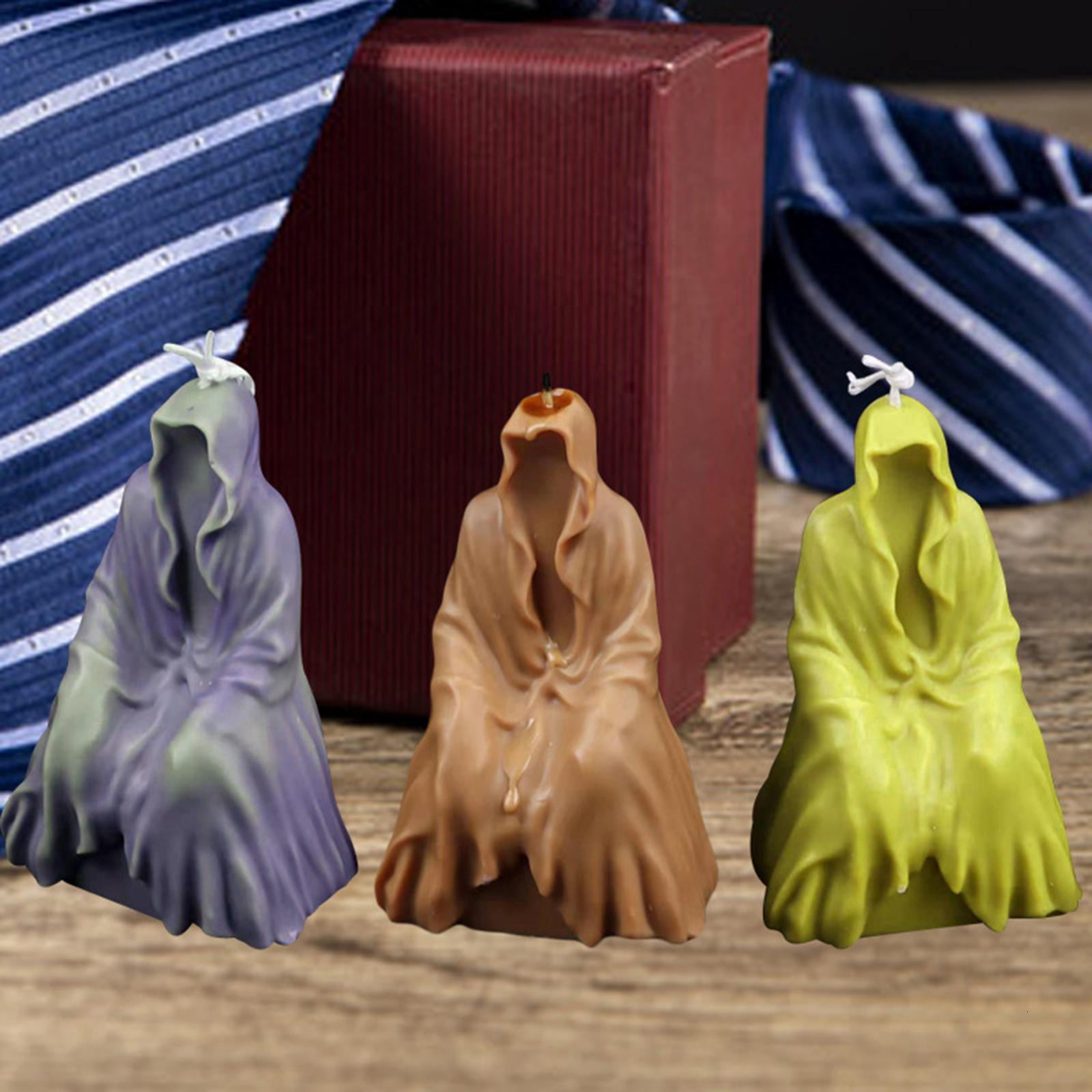 HannLk Silicone Mold Ghost Waiter Meditating Candle Mold Cake Decorating Soap Mould