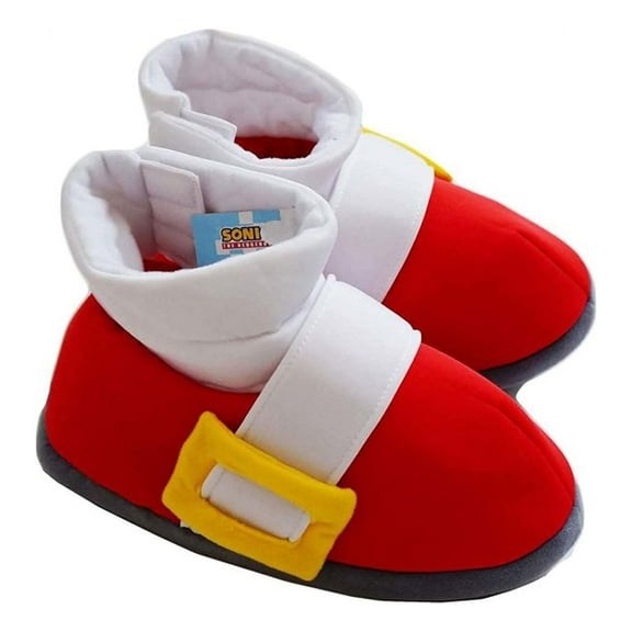 Great Eastern Entertainment Unisex Slippers Plush Sonic Feet Style, Standard Fit Red, One Size