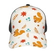 thumbnail image 3 of Lsque Squirrel Maple Leaves And Nuts Printed Trucker Hat - Baseball Cap for Men Women - Breathable Mesh Side, Adjustable Fit - for Casual Wear, 3 of 7