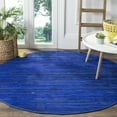 thumbnail image 3 of SAFAVIEH Rag Fergal Striped Cotton Area Rug, Blue/Multi, 6' x 6' Round, 3 of 12