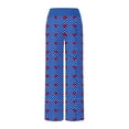 thumbnail image 7 of Women's Pajama Pants Sleepwear, Casual Drawstring Elastic Waist Pants, Comfy Straight Yoga Loose Trousers with Love Print,Blue,XL, 7 of 7