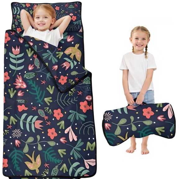 Pioneer Flower Floral Print Pattern Toddler Nap Mats for Kids Preschool,Sleeping Mat Bag or Kids,Toddler Sleeping Bag,Toddler Nap Mat or Daycare
