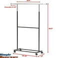 Simple Houseware Double Rod Clothing Garment Rack, Black