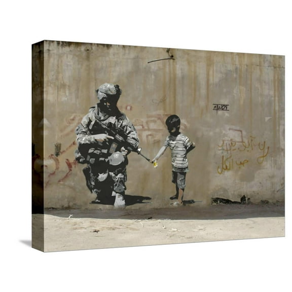 Art.com Peace Stretched Canvas Print Wall Art by Banksy, 16" x 12"