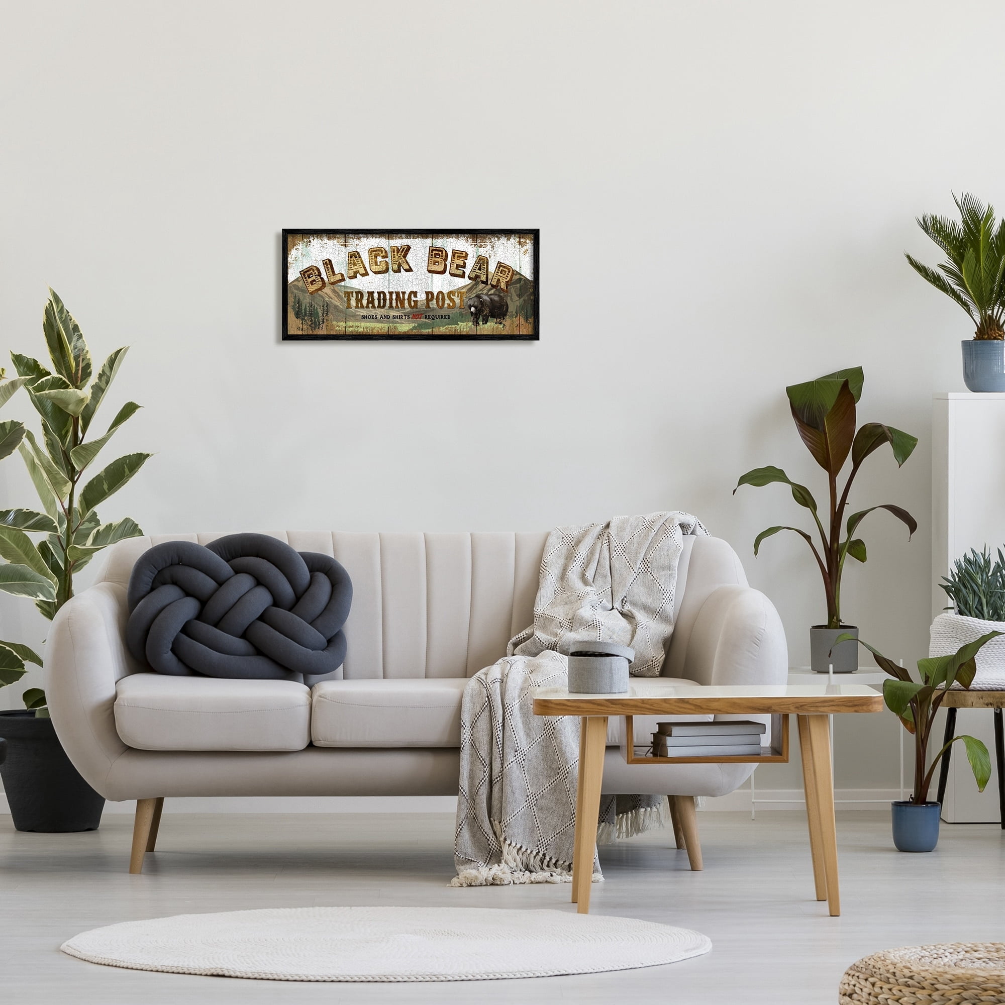 Stupell Industries Black Bear Trading Post Rustic Forest Animal, 13 x 30, Design by Conrad Knutsen