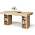 thumbnail image 6 of M optimized 71" Large Dining Table for 6-8, Wooden Kitchen Table w/Large Tabletop & Sturdy Frame, Rectangular Dining Table with Double Pedestal, for Kitchen, Dinner, 6 of 6