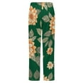 thumbnail image 6 of Floral Green Background Pattern Winter Female Pants Flannel High Waist Women Pants Lady Warm Straight Leg Plush Trousers, 6 of 7