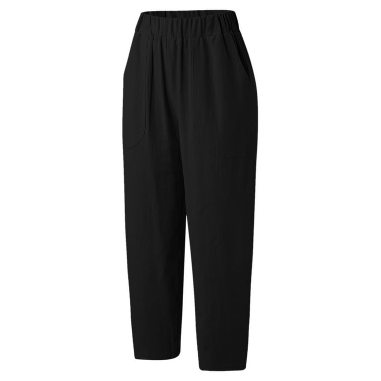 Shpwfbe Sweatpants Womenwomen'S Pantspants For Women Casual Solid Color  Loose Pockets Elastic Waist Long Trousers 