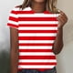 thumbnail image 1 of Fiudx Tops para Mujer Camiseta Informal de Manga Corta con Cuello Redondo y Estampado a La Moda para Mujer, 1 of 4