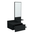 thumbnail image 4 of Black Floating Hallway Cabinet for Living Room Space-Saving Design with Mirror and Drawer, 4 of 9